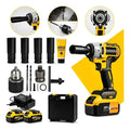 Chave De Impacto Com 2 Baterias Furadeira Parafusadeira Profissional Mandril 1,2 Quadrado Torque 520 Nm 0-4000 Rpm Velocidade Variável Carregador Bivolt Motor Sem Escova E Acessórios CNC DO BRASIL