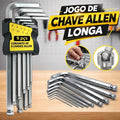 Kit Jogo Chave Allen Hexagonal L Longa 9 Peças 1,5 A 10 Mm Uso Profissional E Doméstico Kit Completo
