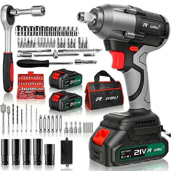 Ruomutool-307 Chave De Impacto 520N CYBR091BG Bateria - Cinza/Preto - - 60 Hz