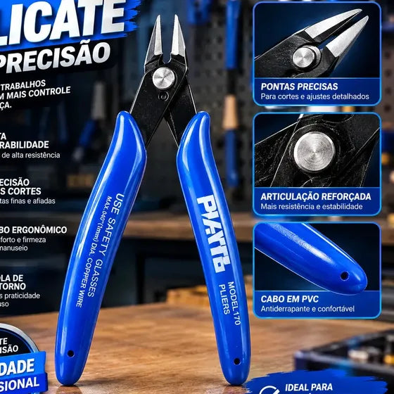 Alicate De Corte De Precisão P/ Eletrônica Plato 170 Cor Azul