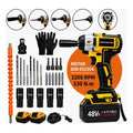 Chave De Impacto Com 2 Baterias Furadeira Parafusadeira Profissional Torque 330 Nm 0-3200 Rpm Velocidade Variável Carregador Bivolt Motor Brushless Com Acessórios E Maleta CNC DO BRASIL