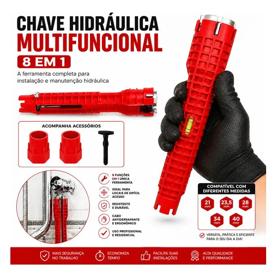 Chave Hidráulica Multifuncional 8 Em 1 Para Pia Torneira