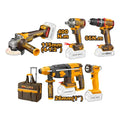 Super Combo 5 Em 1 Ferramentas Ingco Bateria 20v Brushless
