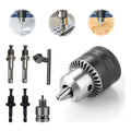 Kit Mandril Chave 1/2 Rosca 1,5-13mm + Adaptador De Impacto