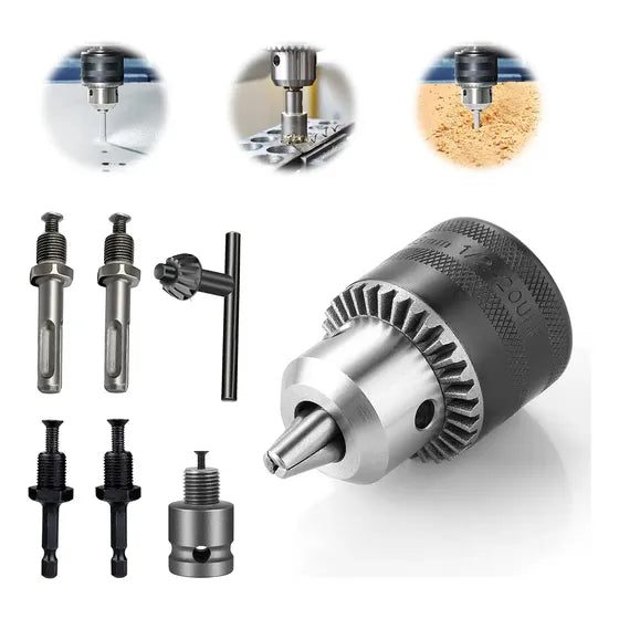 Kit Mandril Chave 1/2 Rosca 1,5-13mm + Adaptador De Impacto