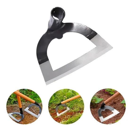 Enxada Oca 26cm Aço p/ Capina jardim Fácil Sem Cabo vazada