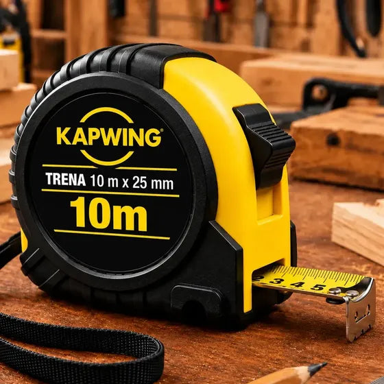 Trena Profissional 10 Metros 25mm Emborrachada Reforçada Fita de Aço Com Trava Manual Medição