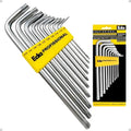 Jogo Chave Torx Tipo L 10 Peças T9 a T50 Aço Carbono Eda