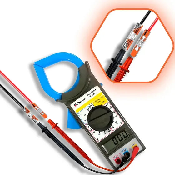 Alicate Amperímetro Digital Minipa ET-3200 1000A AC/DC Peak Hold com dois conectores 221-2411