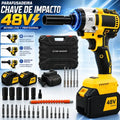 Chave De Impacto Profissional Com 2 Baterias Furadeira Parafusadeira Profissional Mandril 1,2 Quadrado Torque 350Nm 0-3500Rpm Velocidade Variel Carregador Bivolt Motor Sem Escova E Acessórios Maleta