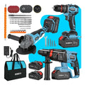 Kit 3 Em 1 Ferramentas Eletrica Furadeira Impacto 2 Bateria