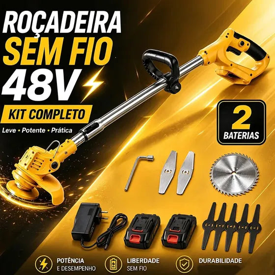 Roçadeira CHOCYN Sem Fio com Kit e 2 Baterias Recarregáveis