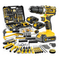 Parafusadeira Furadeira De Impacto The Black Tools Com Maleta + Kit Acessórios 147 Peças 2 Baterias Profissional Tbkit17
