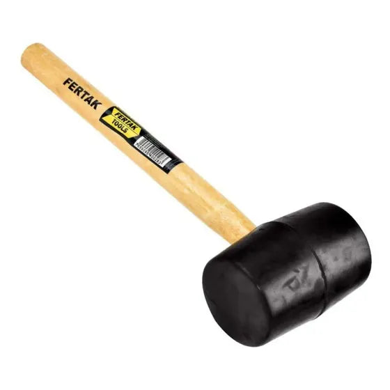 Martelo de Borracha Fertak Madeira 40mm 8oz Cabo Ergonômico