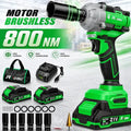 Chave de Impacto a Bateria 800Nm Brushless com 2 Baterias