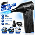 Mini Soprador Ar Turbo 130000rpm Sem Fio Recarregável Carregamento USB-C 3 Bico adaptador Preto Níveis Portátil Multiuso Limpeza Teclado Carro Acende Churrasqueira Woosh