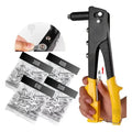 Rebitadeira Alicate Rebitador Manual + 100 Rebites Diversos Marca KEY PAPER