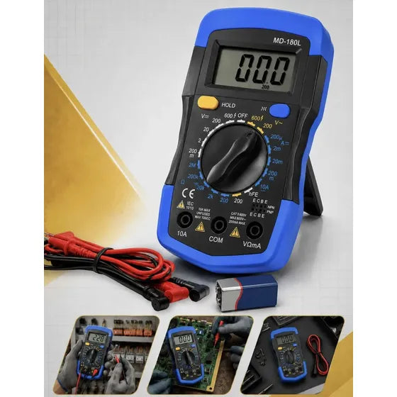 Multímetro Digital Profissional Lcd Iluminado Portátil Multifunções Ac Dc Bip Com Bateria