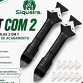 Kit 2 Espátula Removedora Aplicadora De Silicone Rejunte Raspador Aço Inoxidável 5 Acabamentos S Siqueira