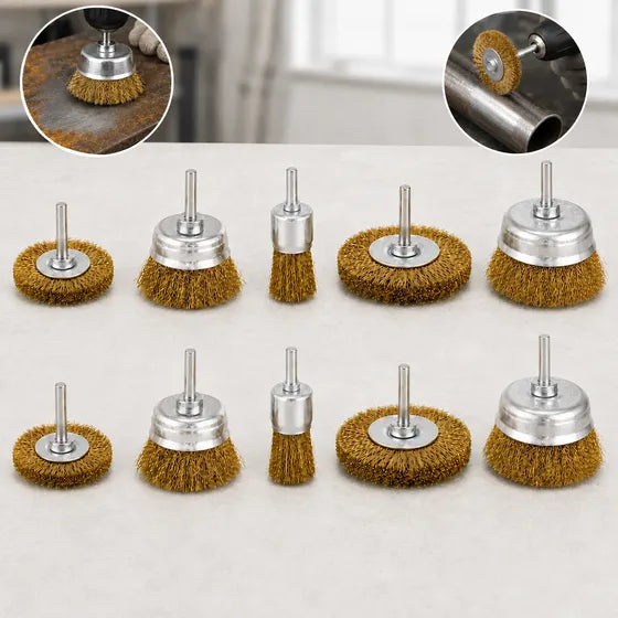 Kit 10 Escovas De Aço Circular P/ Furadeira Limpeza Ferrugem