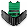 Jogo Soquete Longo Sextavado Impacto 1/2 8 A 32 Mm 15pcs Preto vlx jogo Soquete Longo Sextavado Impacto 1/2 8 A 32 Mm 15pcs