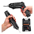 Mini Parafusadeira Elétrica PE-4.2V 250rpm Kit 45 Peças Recarregável Preto