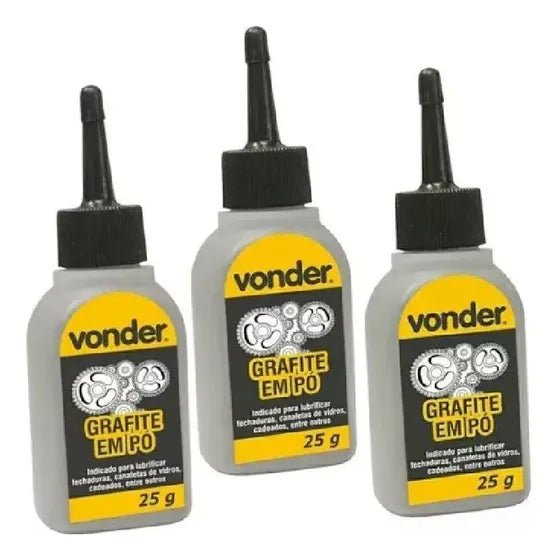 Grafite Em Pó Lubrificante Uso Geral 25 G Vonder - Kit 3