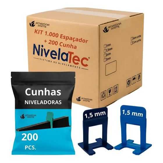 1000 Espaçador Nivelador Piso Porcelanato+200 Cunhas Inclusa